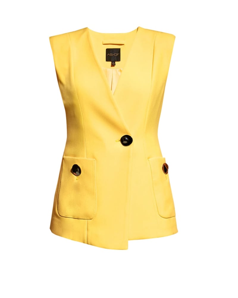 Front of a size XL Merci Vest in Lemon Yellow by AS by DF. | dia_product_style_image_id:347078